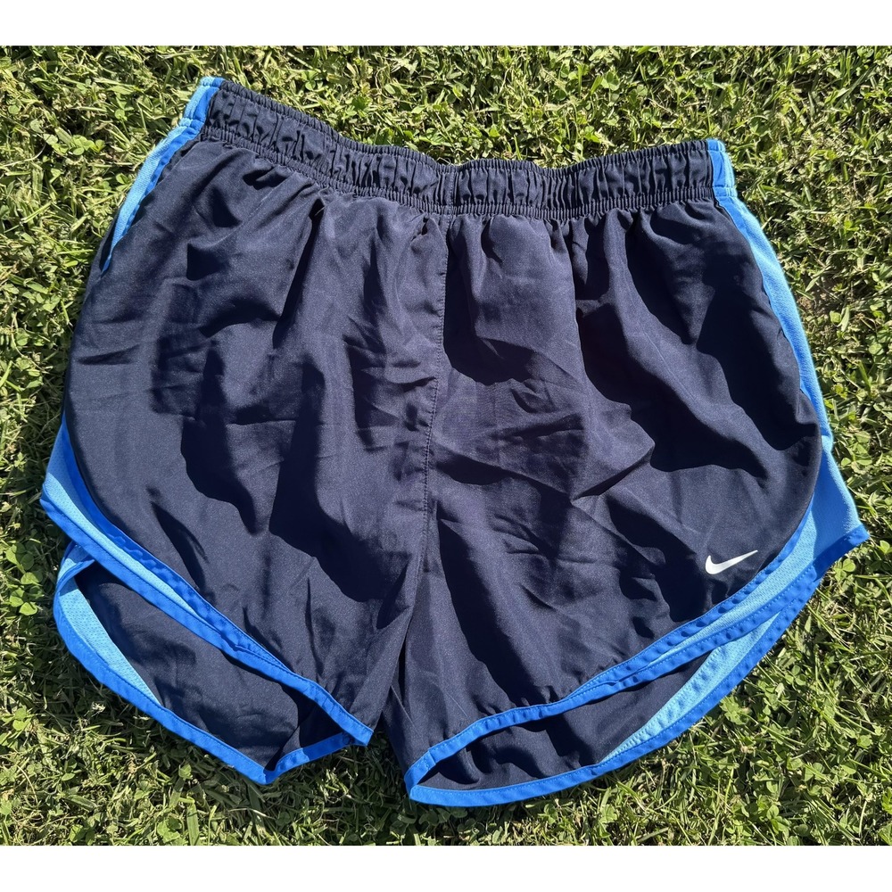 Nike Dri-FIT Shorts Womens XL Blue Navy Trim 3" Inseam Running Gym 831558-461
